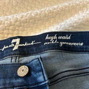7 For All Mankind High Waist Ankle Gwenevere Darkwash Jeans Size 32